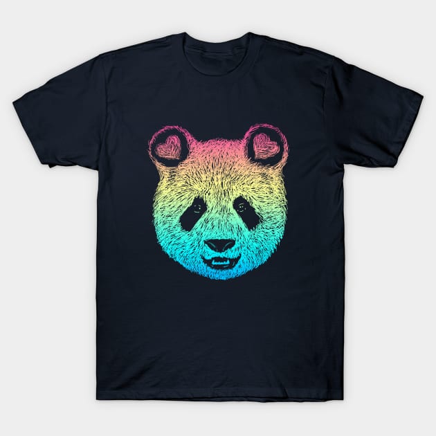 Rainbow Panda T-Shirt by pinkstorm